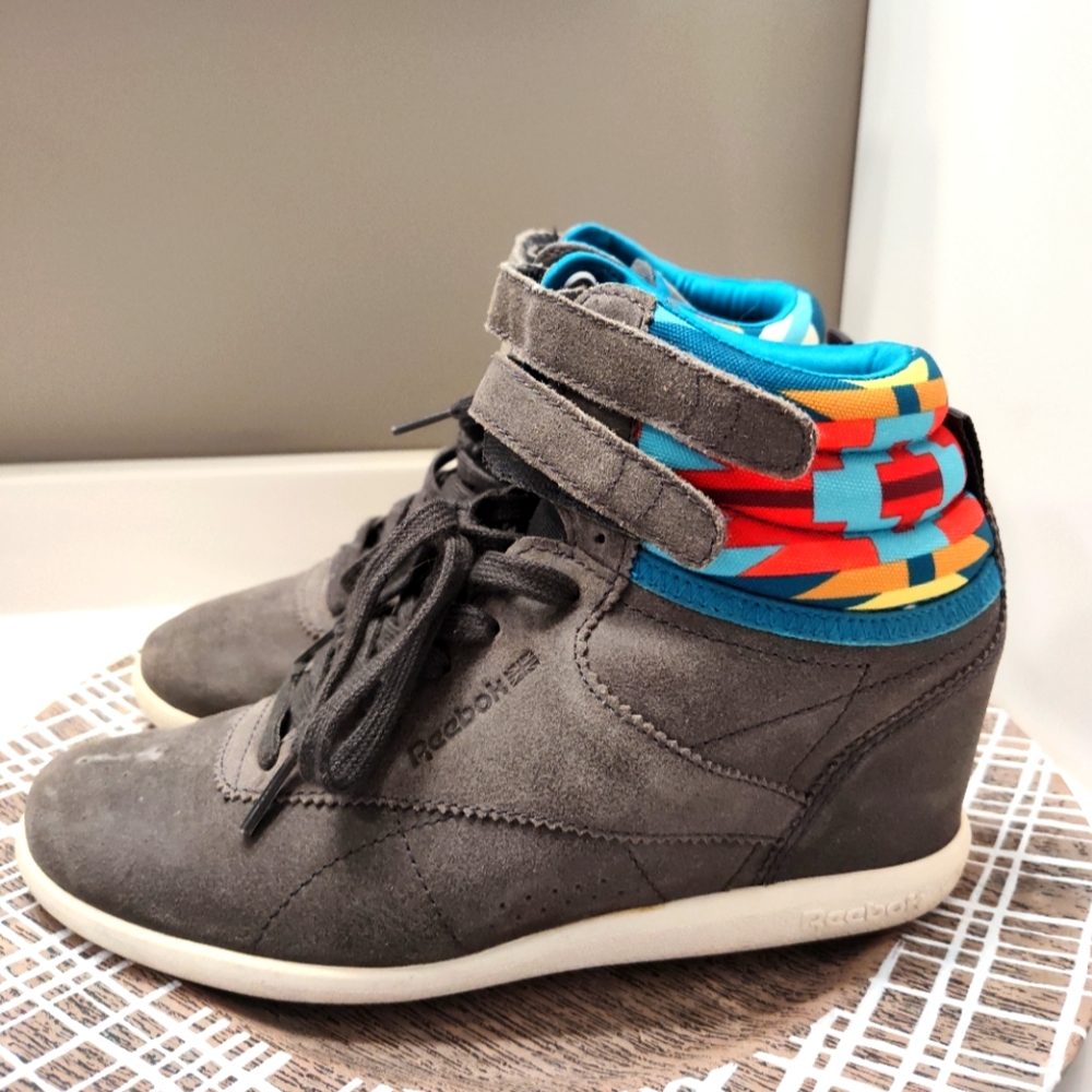 💐 EUC Reebok Classic 2016 Aztec Print High Top Lace Up Suede Leather Sneakers 8